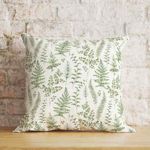 Forest Leaves Spring Summer Watercolor   Cushion