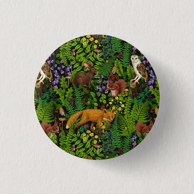 Forest life 3 cm round badge (Front)