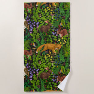 Forest life beach towel