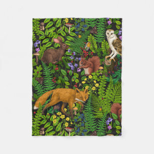 Forest life fleece blanket
