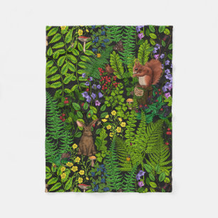 Forest life fleece blanket