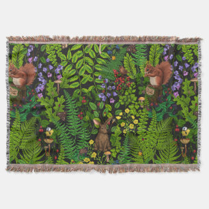 Forest life throw blanket