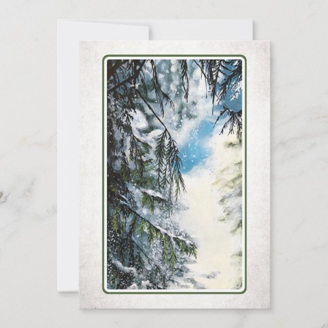 Forest Light Christmas Card (blank message) (Front)