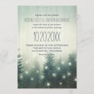 Forest Lights   Rustic Wedding Invite