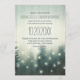Forest Lights | Rustic Wedding Invite