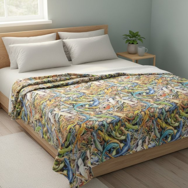 forest lizard clump fleece blanket (Creator Uploaded)