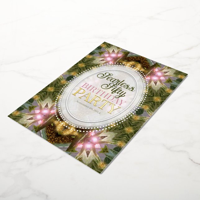 Forest Magic Green Gold Pink Party (Rotated)