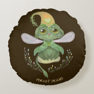 Forest magical animal round cushion