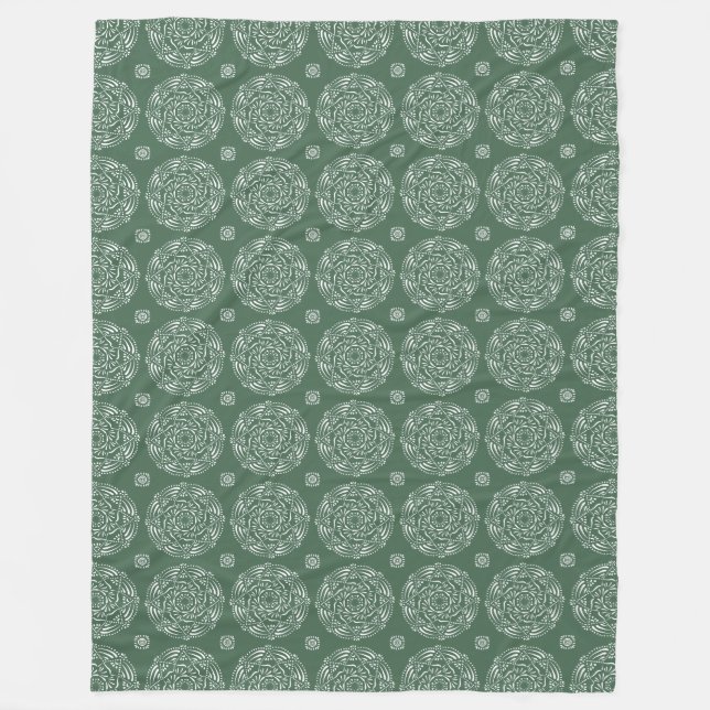 Forest Mandala Fleece Blanket (Front)