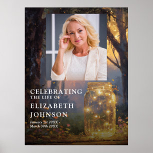 Forest Mason Jar Celebration of Life Welcome Sign