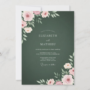 Forest Mauve Ranunculus Eucalyptus Wedding Invitation