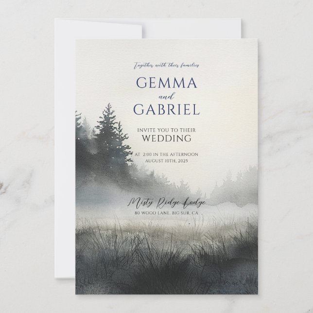 Forest Meadow Wedding Invitation (Front)