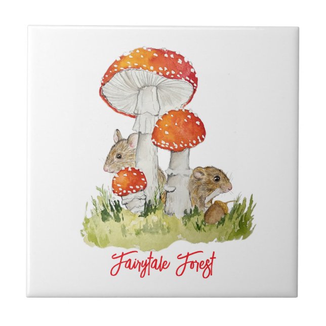 Forest mice and mushrooms tile (Front)
