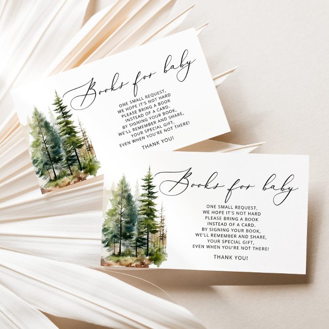 Forest minimalist books for baby ticket enclosure card (Creator Uploaded)