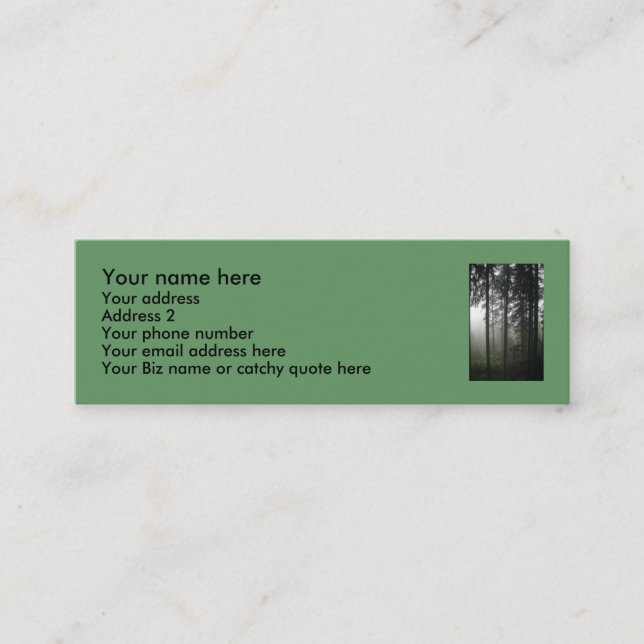 "FOREST MIST" Nature Photo Profile cards (Front)