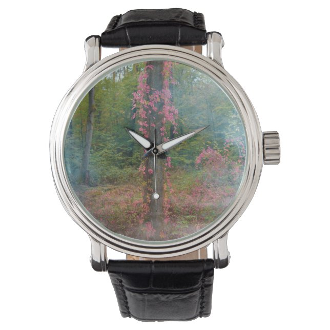Forest mood  poster round clock watch (Front)