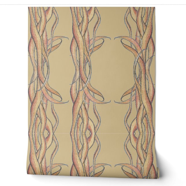 *'Forest Moon'  (Yellow-Brown) Wallpaper (Unrolling)