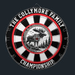Forest Moose with Target Overlay Dartboard<br><div class="desc">This striking circular design features a moose with antlers in a forest,  accented with a target</div>