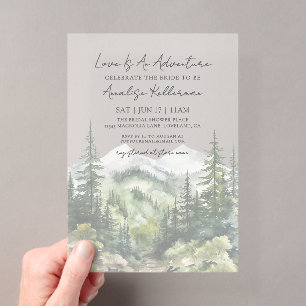 Forest Mountain Adventure Bridal Shower Acrylic Invitations
