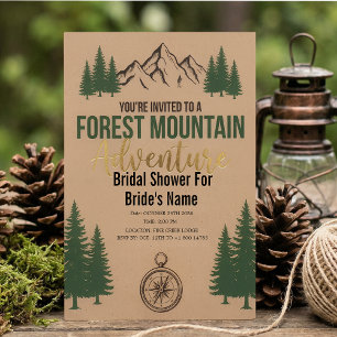 Forest Mountain Adventure Bridal Shower Invitation