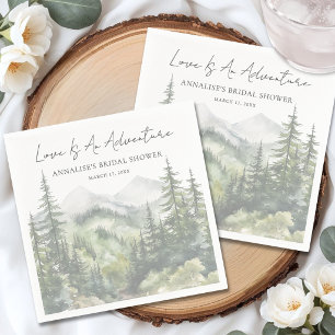 Forest Mountain Adventure Bridal Shower Napkin