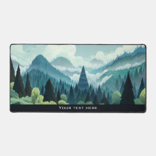 Forest Mountain Aesthetic Kawaii Nature Style Desk Mat