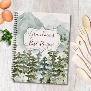 Forest Mountain Grandma Recipe Cookbook Notebook