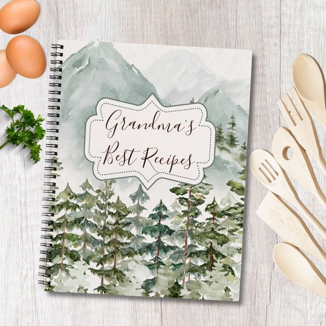 Forest Mountain Grandma Recipe Cookbook Notebook (In situ)