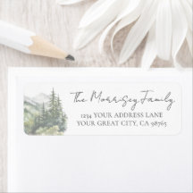 Forest Mountain Return Address Label