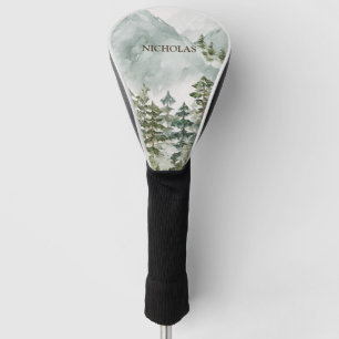 Forest Mountain Watercolor Landscape Golf Head Cover