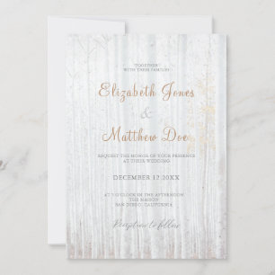Forest Mountain White Birch Wedding Invitation