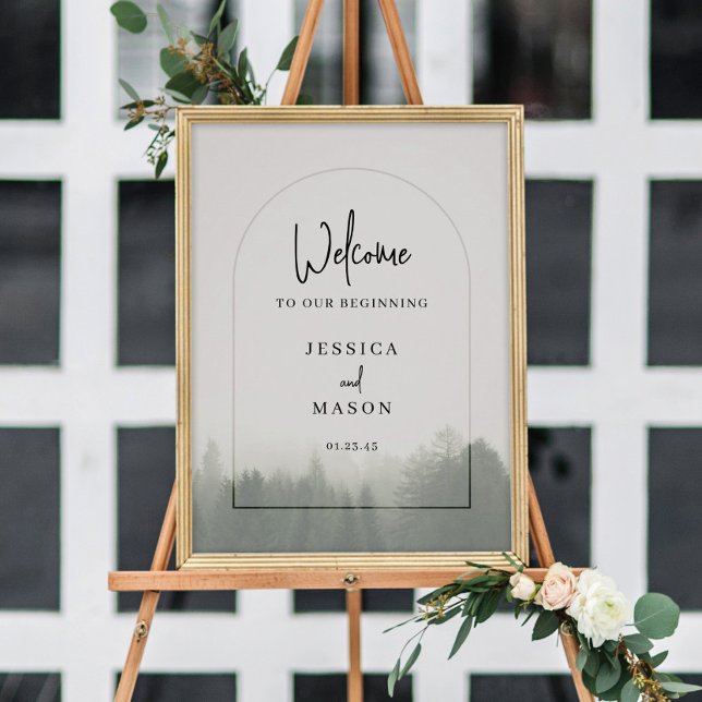Forest Mountains Woods Pine Wedding Welcome Sign (Creator Uploaded)