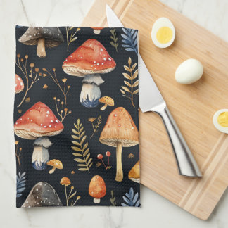 Forest Mushroom and Fern Tea Towel