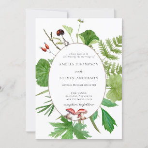 Forest Mushroom Woodland Wedding Invitation