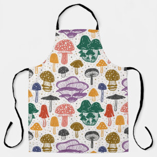Forest mushrooms. Seamless pattern, texture, backg Apron