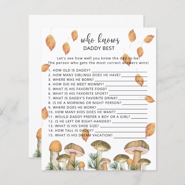 Forest mushrooms - Who knows DADDY best (Front/Back)