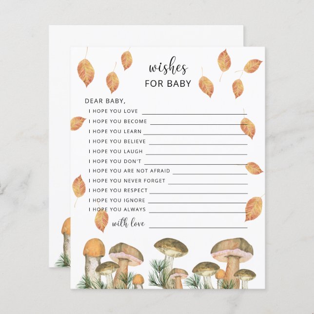 Forest mushrooms - wishes for baby (Front/Back)