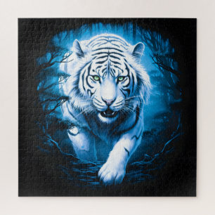 Forest Mystic Wild White Tiger Jigsaw Puzzle