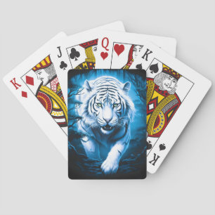 Forest Mystic Wild White Tiger Playing Cards