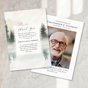 Forest Nature Photo Sympathy Funeral Memorial Thank You Card