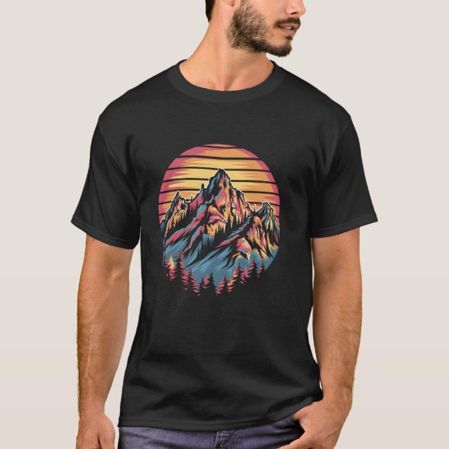 Forest Night Scene with Full Moon T-Shirt (Front)