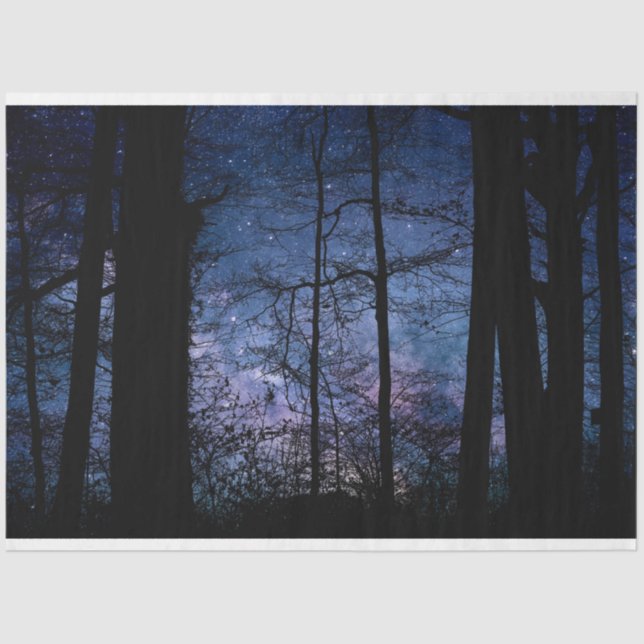 Forest Night Sky Decoupage Tissue Paper (Front)