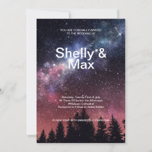 Forest Nighttime Sky Wedding Invitation