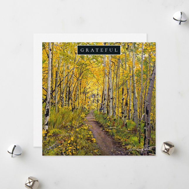 Forest of Aspen Trees Holiday Card (Front/Back In Situ)