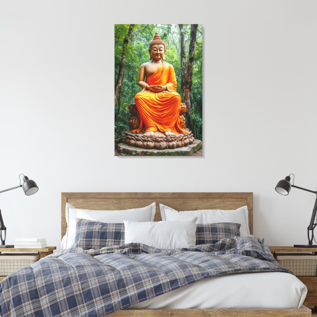 Forest of Calm: The Buddha's Sanctuary Canvas Print (Insitu(Bedroom))