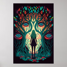 Forest of Eyes Surreal Poster | Trippy 2