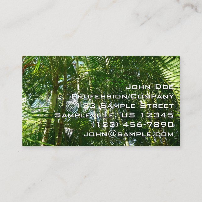 Forest of Palm Trees Tropical Nature Business Card (Front)