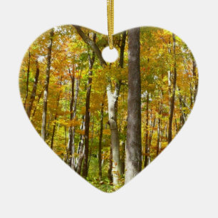 Forest of Yellow Leaves Autumn Landscape Ceramic Tree Decoration