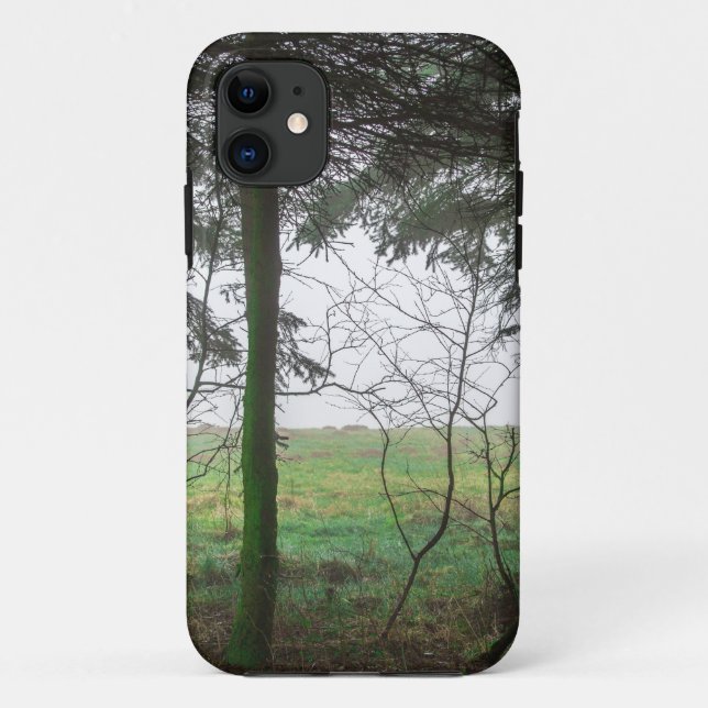 Forest overlooking clearing in the fog Case-Mate iPhone case (Back)