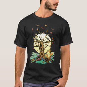 Forest Owl   Wild Fox   Butterfly   Flowers Of Nat T-Shirt